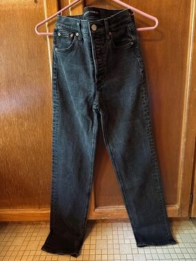 Denim Forum Black High-Rise Straight Jeans